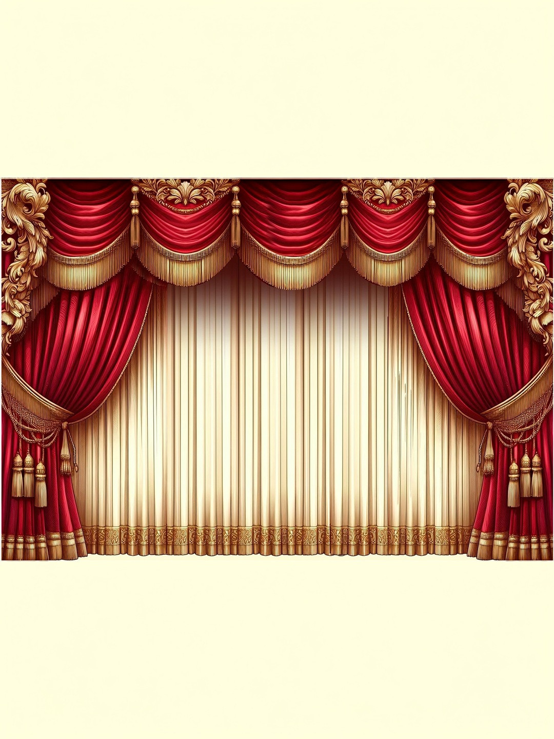 Aura Royal Red Stage Curtain Backdrop 8x5 Feet