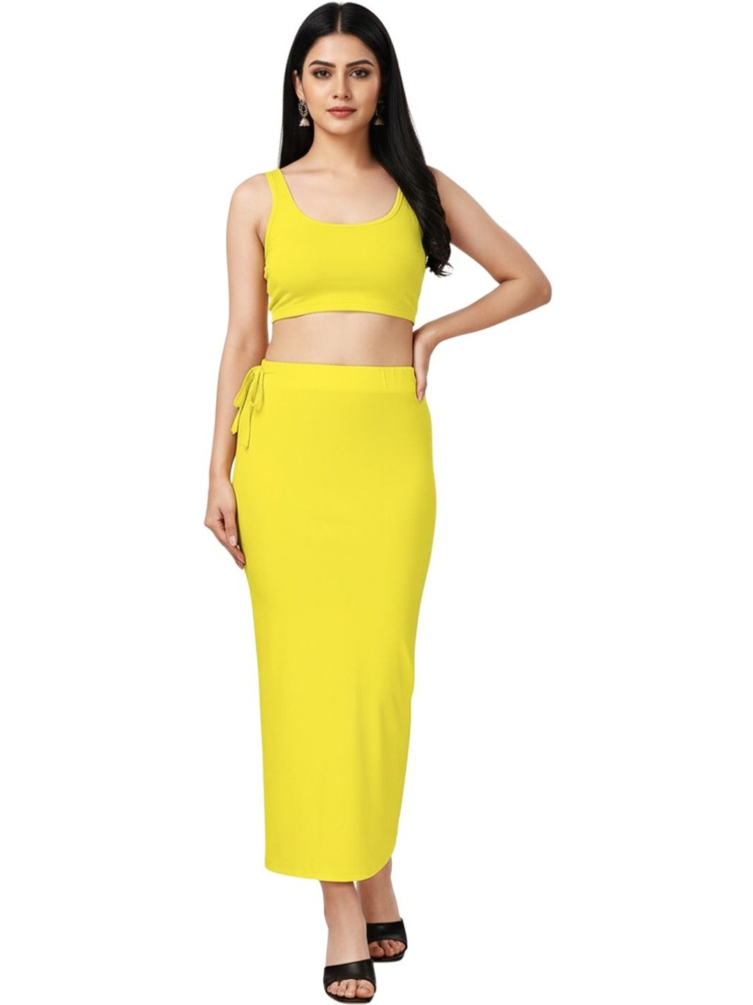 Esensuelle 7 Women Seamless Saree Shapewear Petticoat with Side Slit