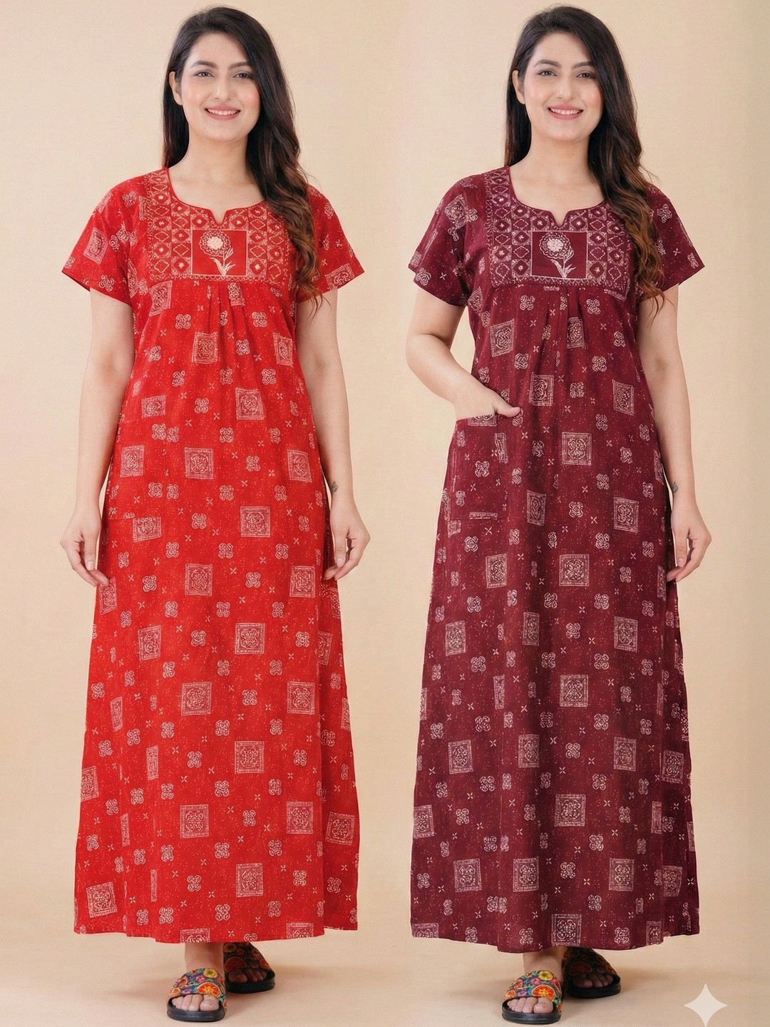Serenita Printed Maxi Nightdress