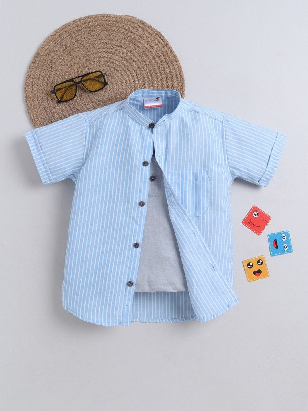 BAATCHEET Boys Relaxed Multi Stripes Striped Casual Shirt