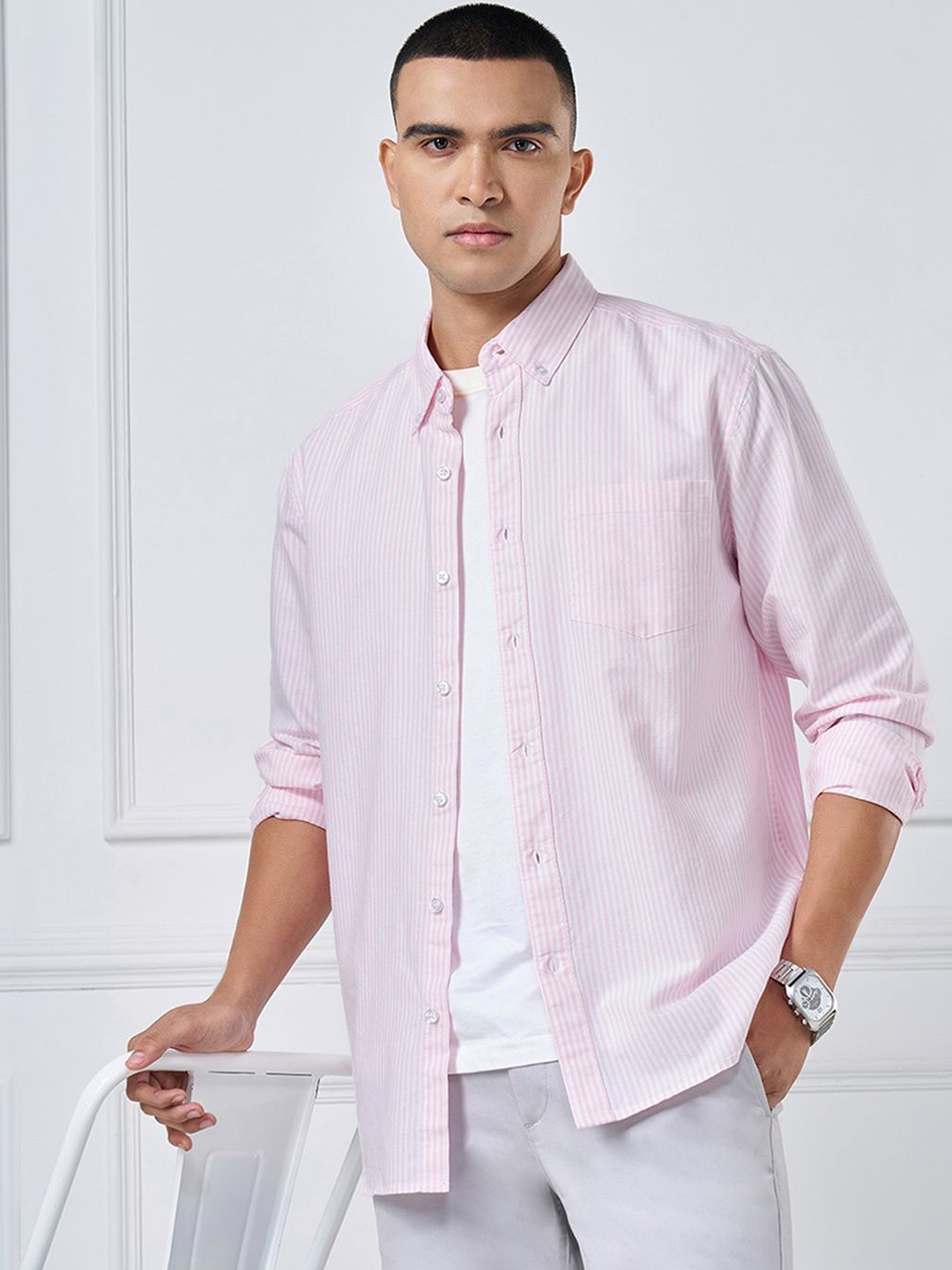 Peregrine by Pantaloons Men Striped Casual Shirt