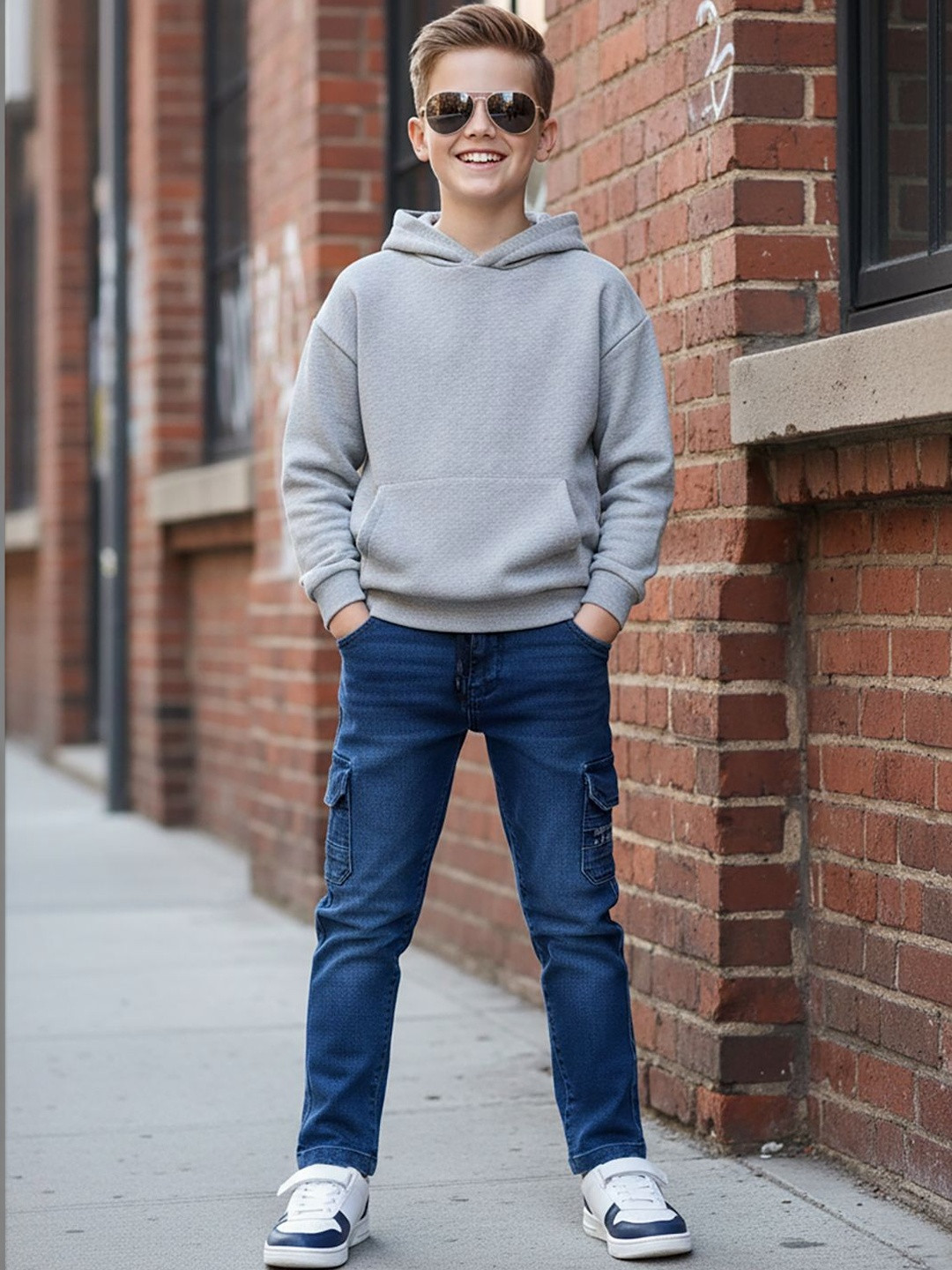 JFR Boys Straight Fit Low-Rise Light Fade Stretchable Jeans
