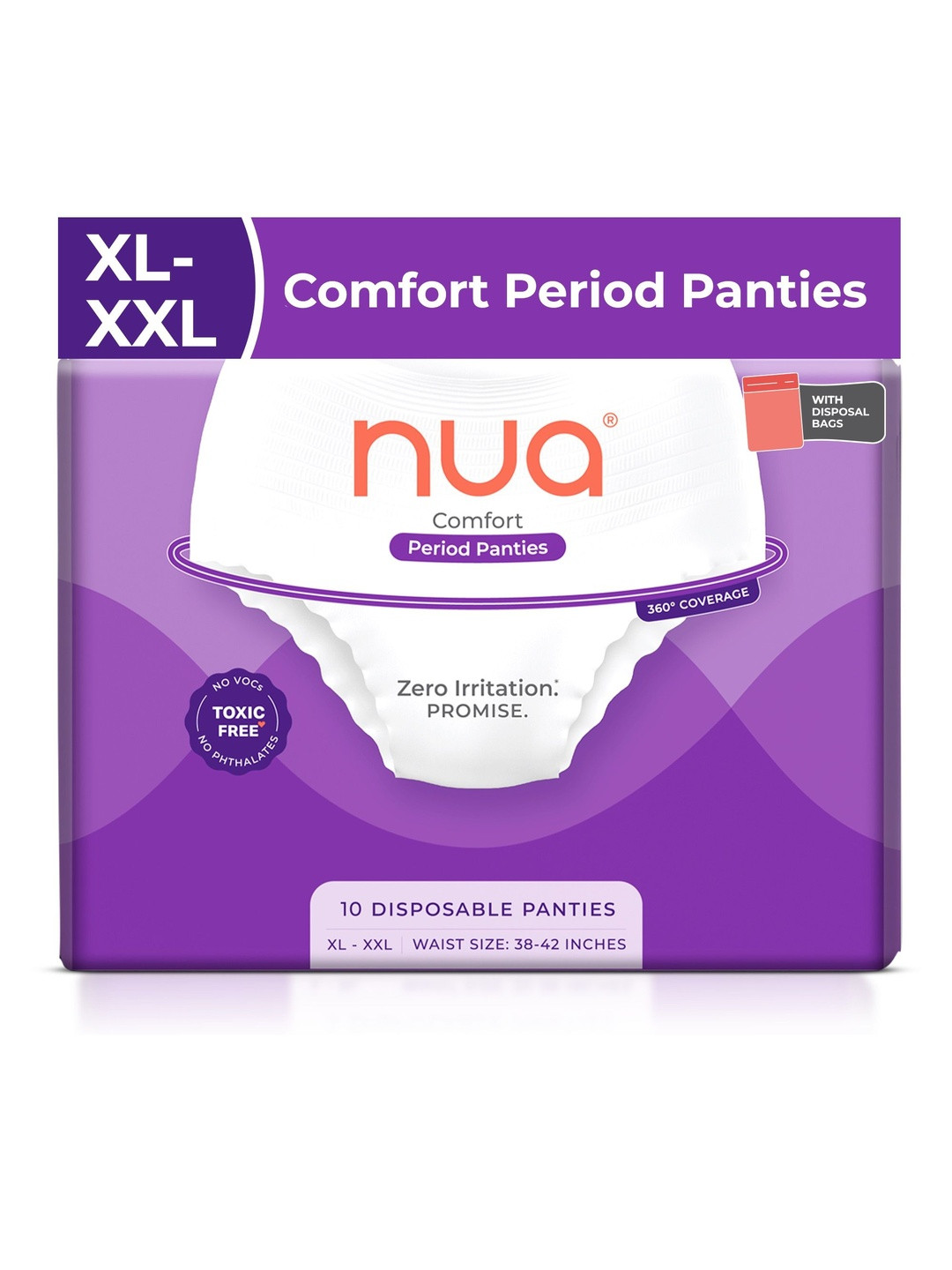 Nua Comfort Disposable Period Panties- XL- XXL- 10 Pcs