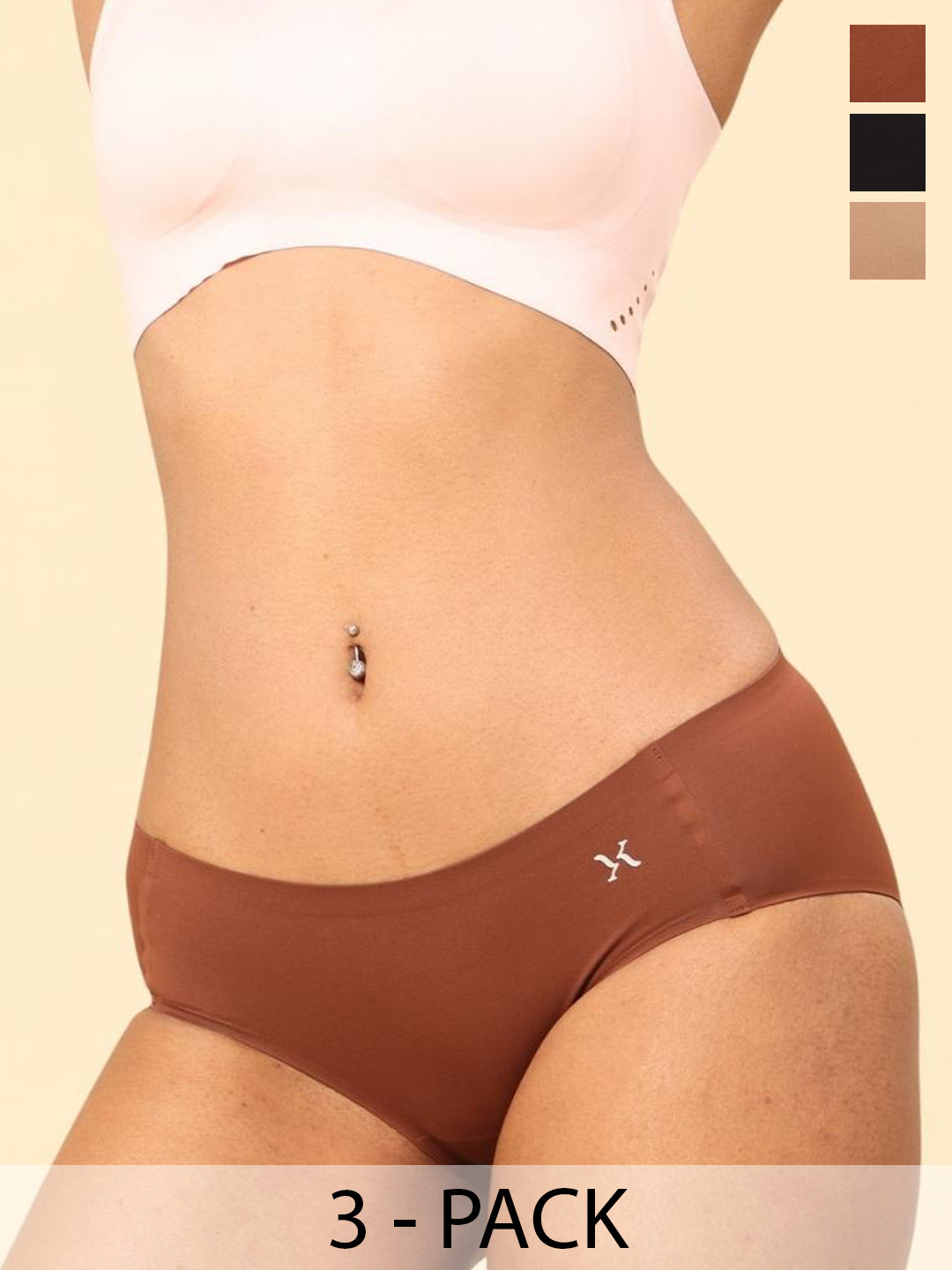 Krvvy Women Pack of 3 Seamless Bikini