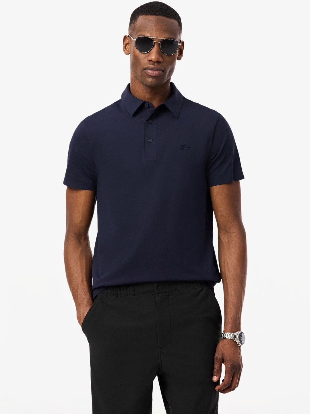 Lacoste Men Brand Logo Polo Collar T-shirt - Image 1