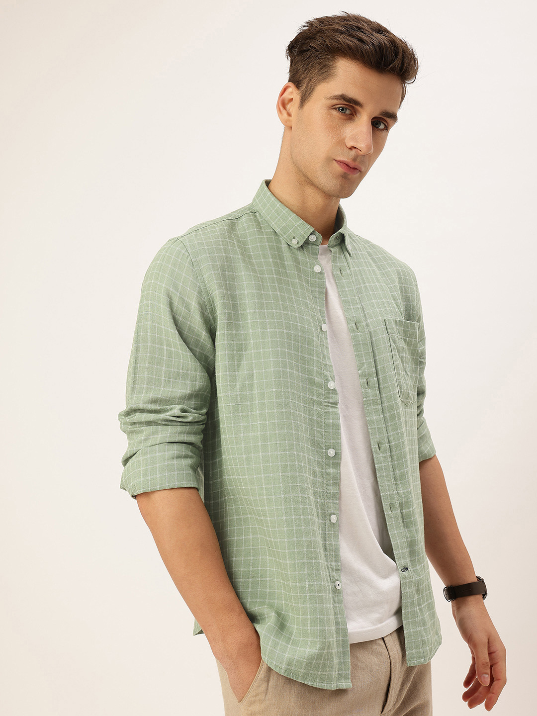 Nautica Slim Fit Checked Casual Shirt