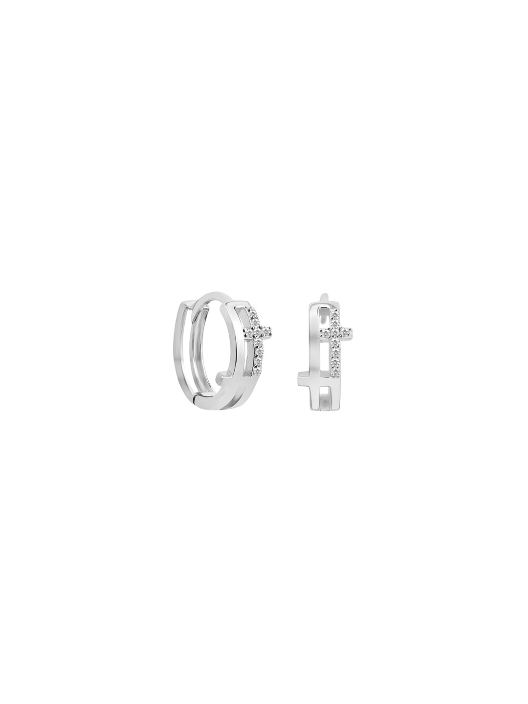 925 Sterling Silver Crown of Crosses Earrings