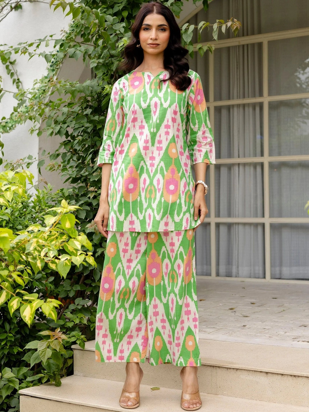 Demirner Printed Tunic with Palazzos