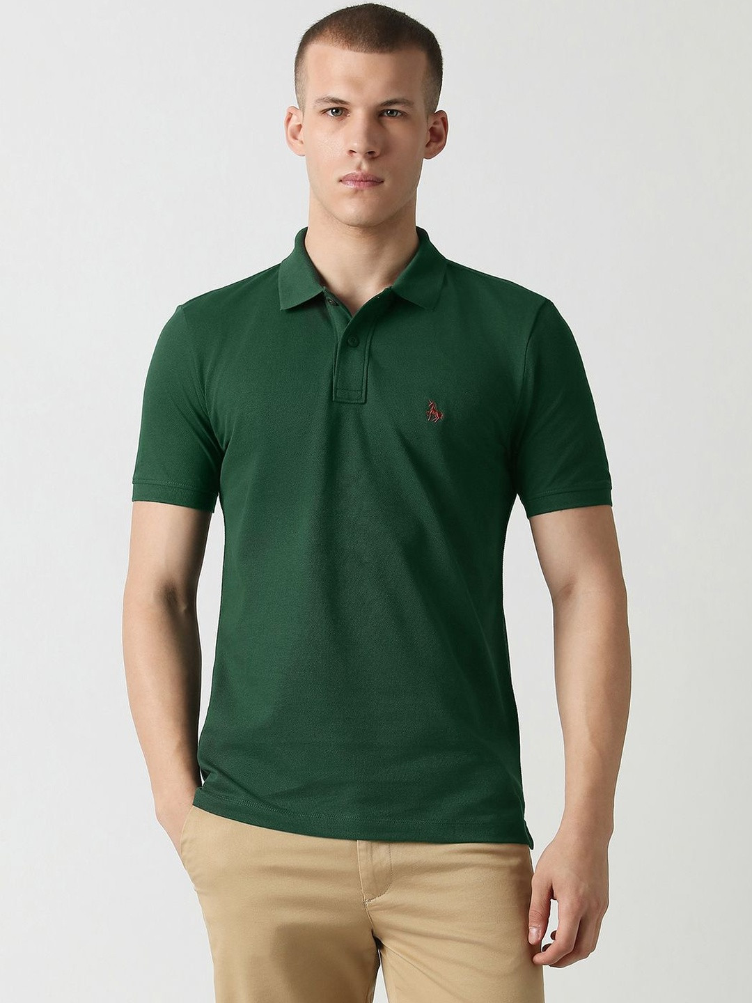 Van Heusen Sport Men Brand Logo Polo Collar Slim Fit T-shirt