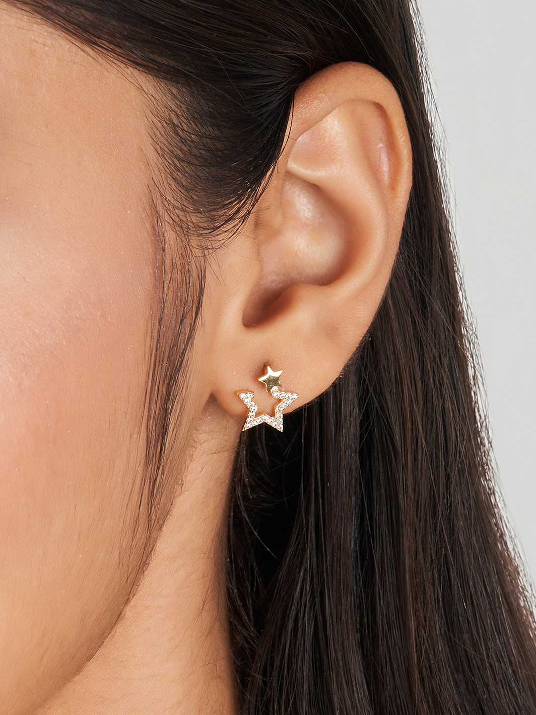 925 Sterling Silver Gold-Plated Star Earrings