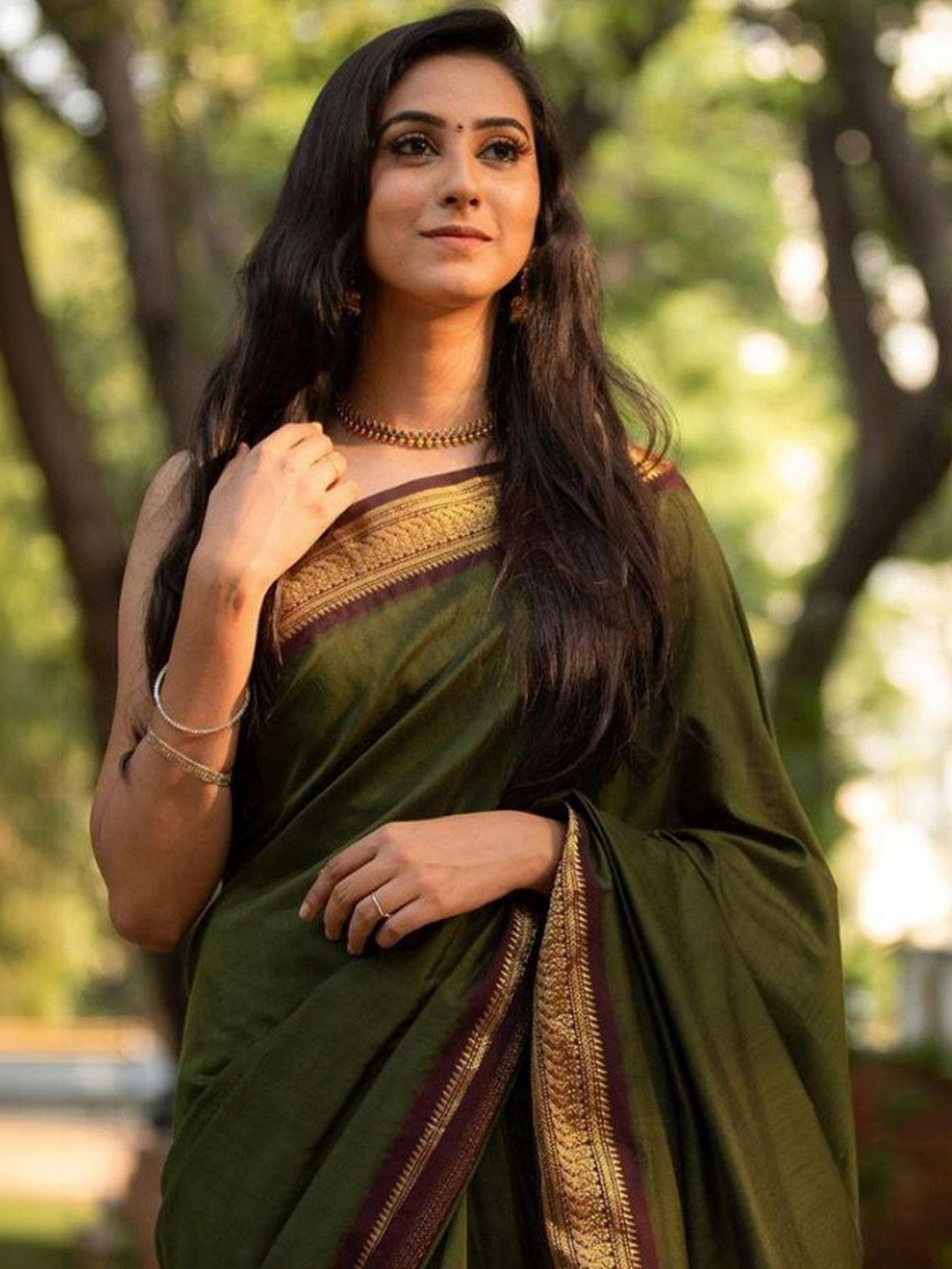 Dhaaga Ghar Silk Blend Fashion Saree