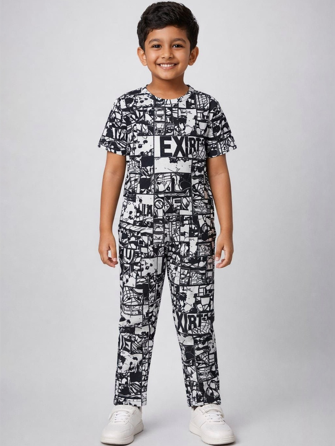 Sagar Impex Boys Printed T-shirt with Pyjamas