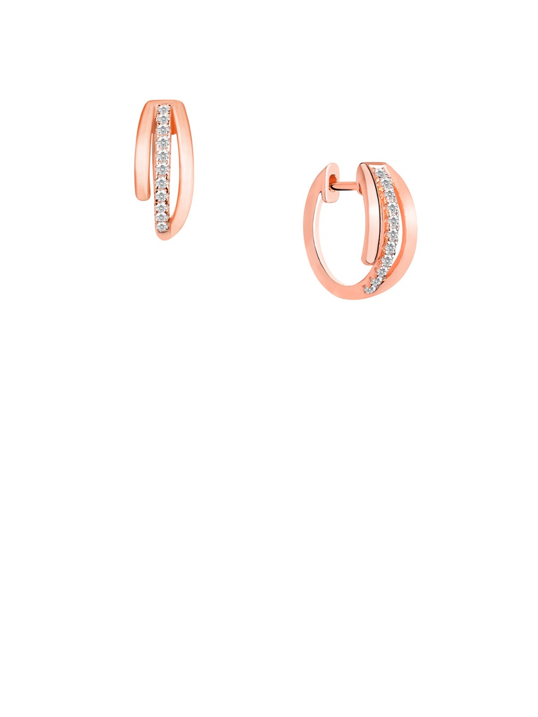 925 Sterling Silver Rose Gold-Plated Hoop Earrings
