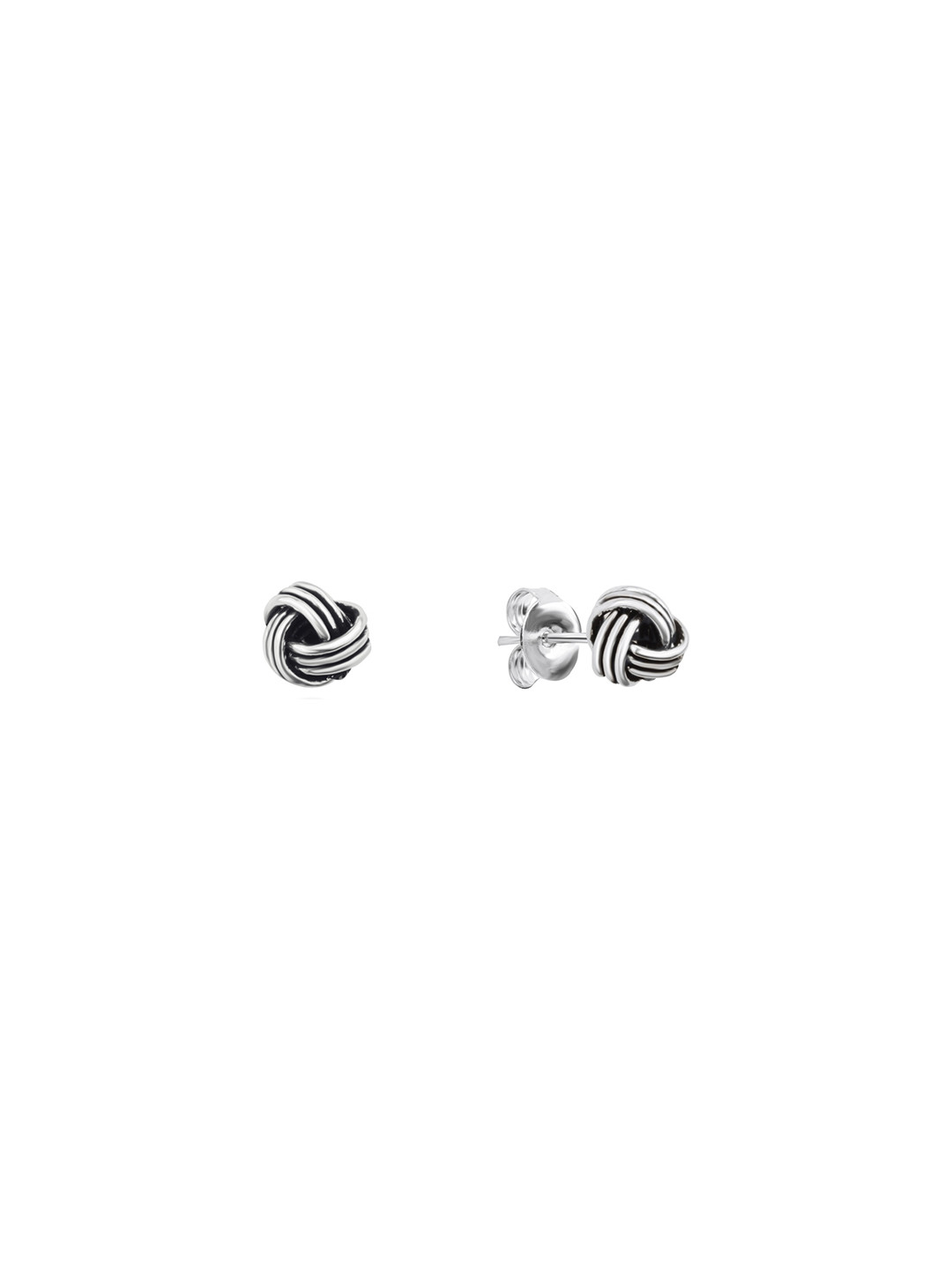 925 Sterling Silver Oxidised Eternal Knot Studs