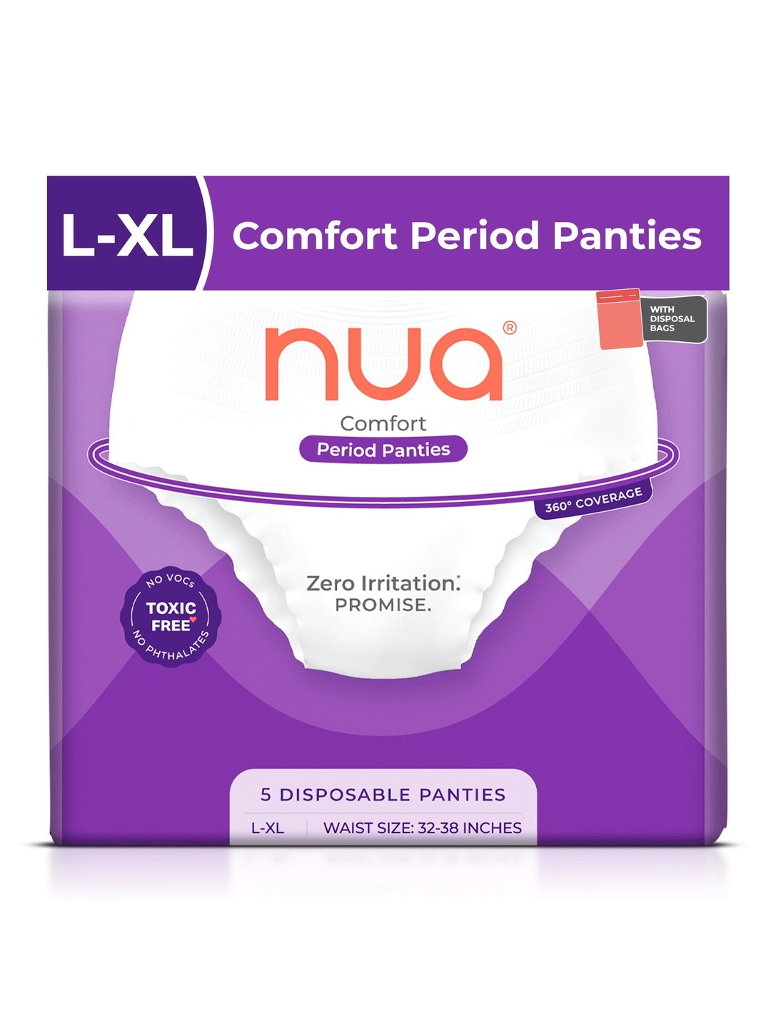 Nua Comfort Period Panties- L- XL- 5 Pcs