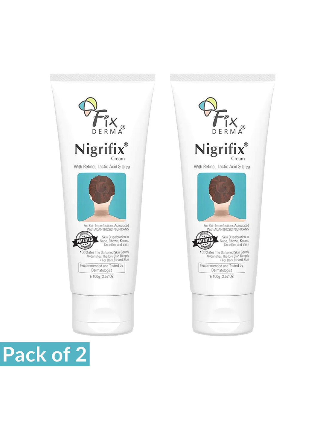 FIXDERMA 2-Pcs Nigrifix Cream for Acanthosis Nigricans for Dark Neck & Ankles - 100g each
