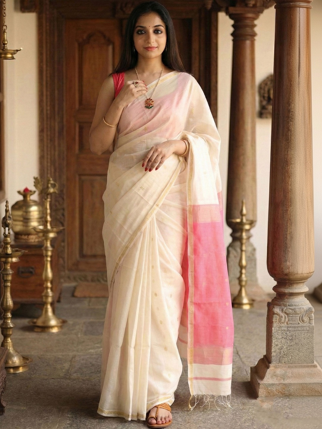 KALINI Woven Design Zari Kanjeevaram Saree