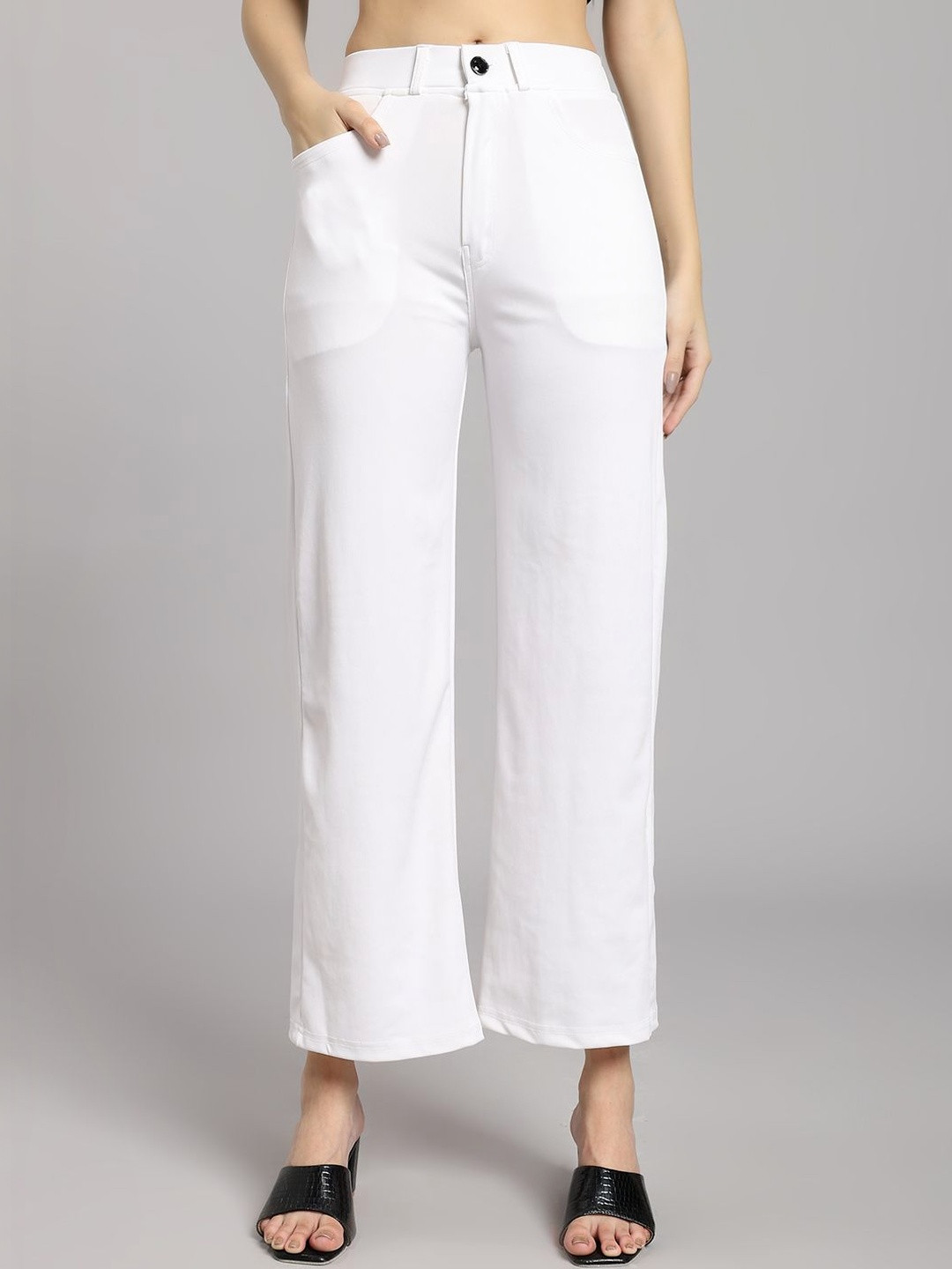 Veltick Women High-Rise Easy Wash Trousers