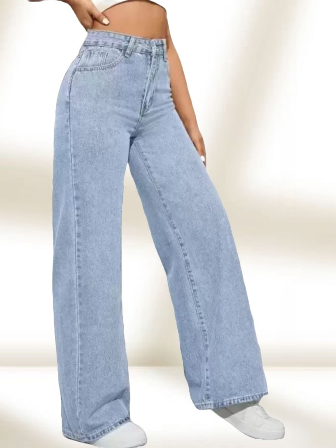 jeancherry Women Classic Mid-Rise Light Fade Stretchable Jeans