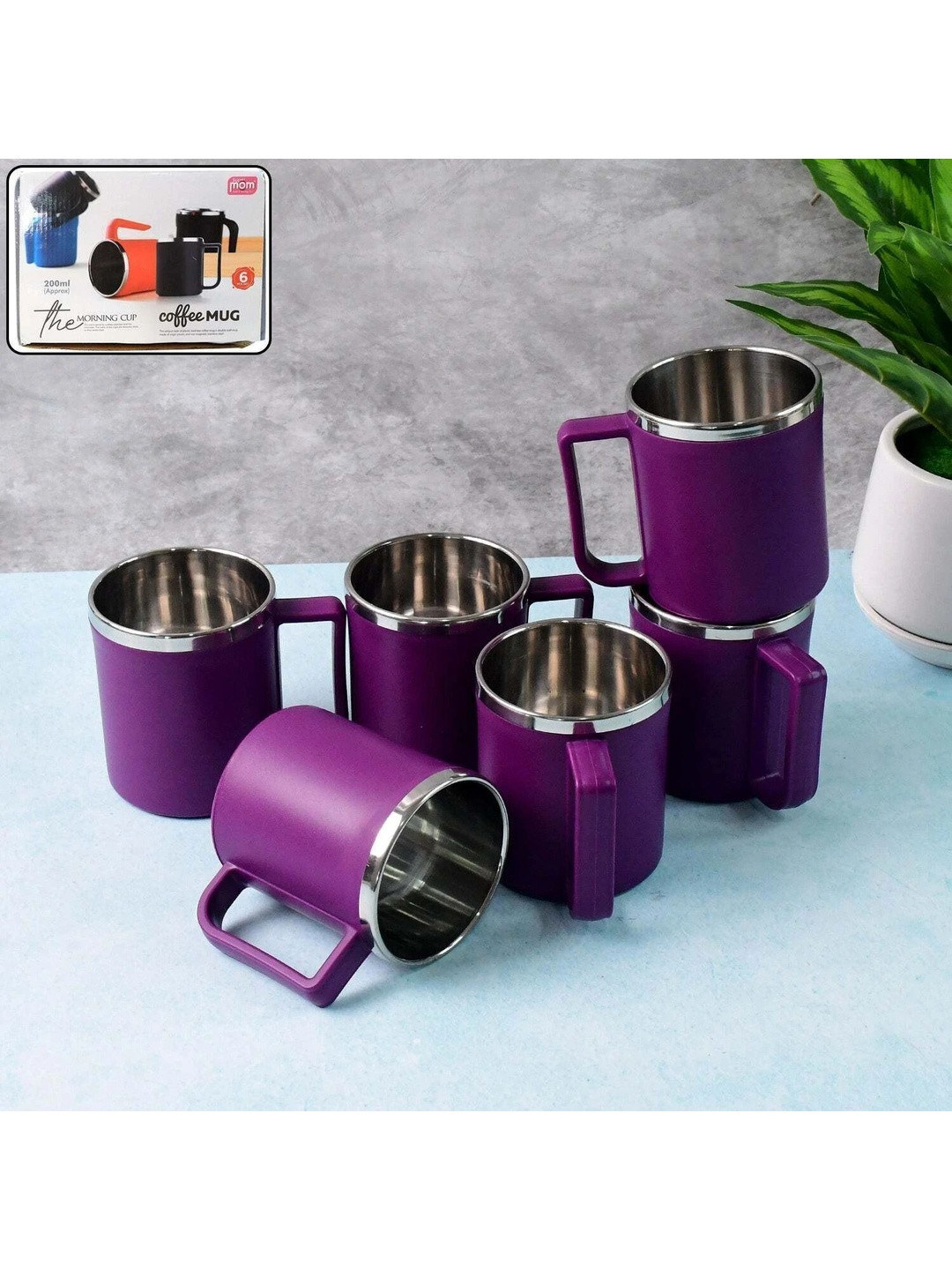DeoDap Purple 6-Pcs Mug