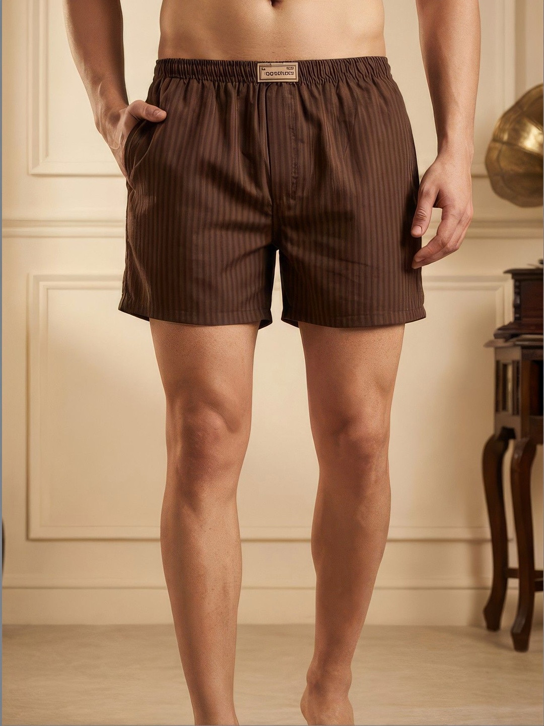 TIGER SNAKE Striped Cotton Boxers