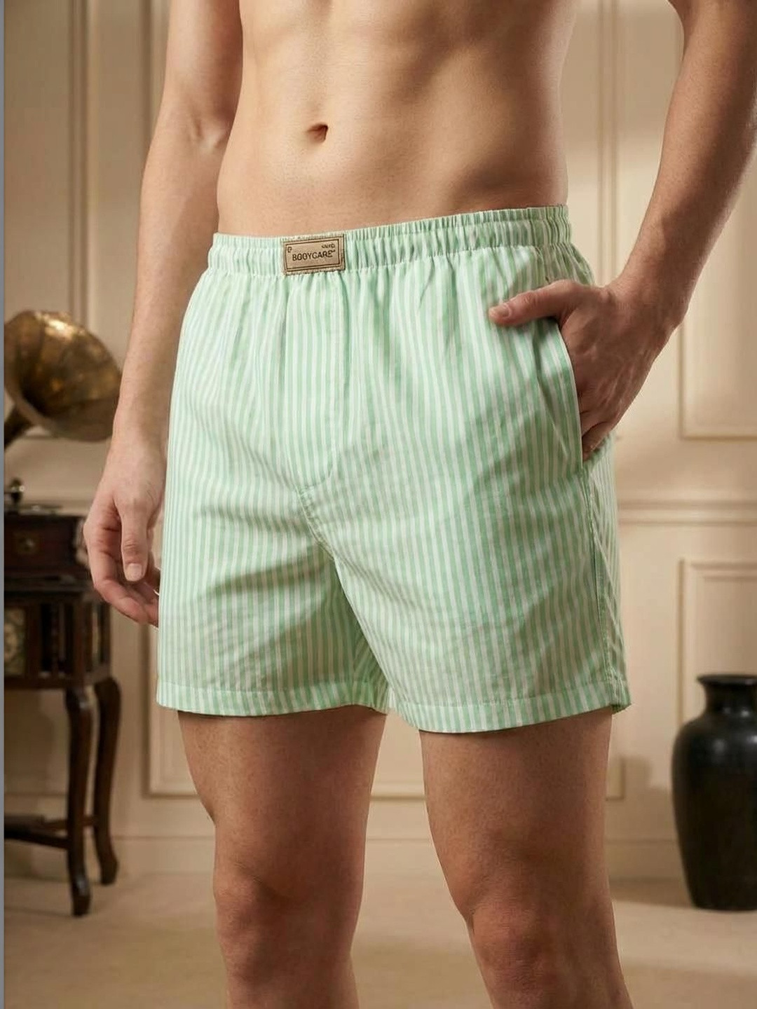 TIGER SNAKE Striped Cotton Boxers