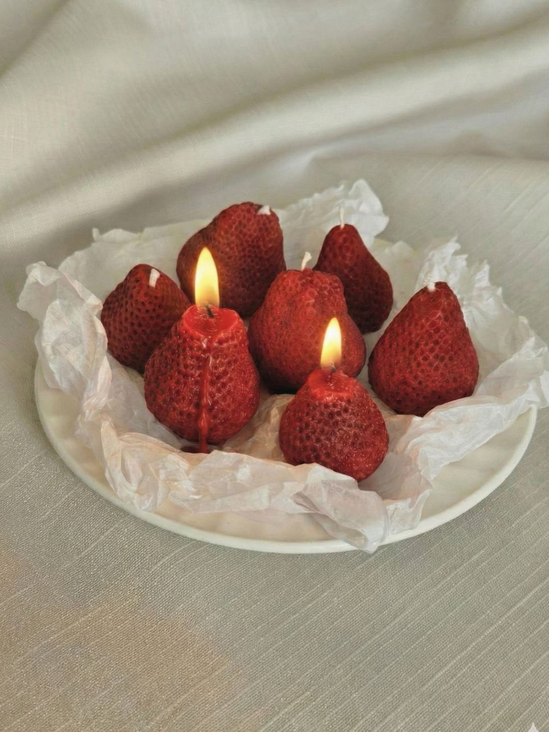 SERAAF Red & Red Pillar Candle