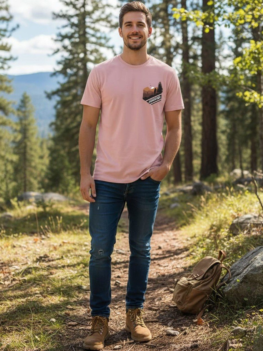 The Roadster Lifestyle Co Printed Cotton Round Neck T-shirt