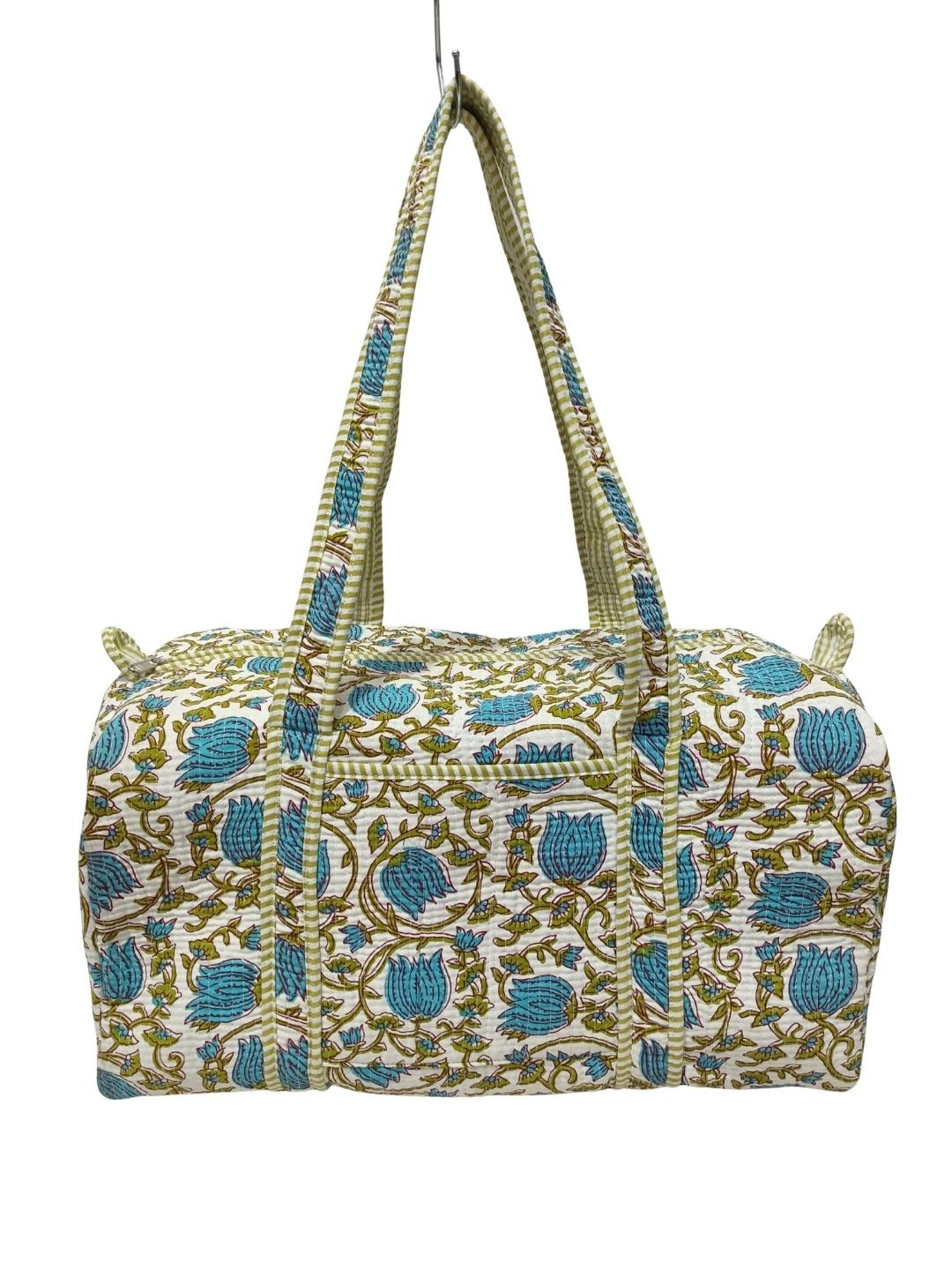 DORAYA Printed Cotton Quilted Duffel Bag