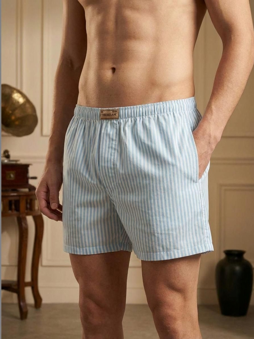 TIGER SNAKE Striped Cotton Boxers