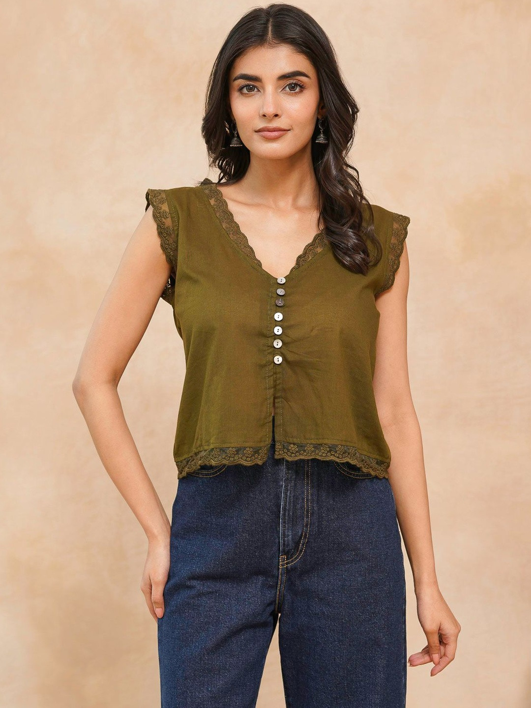 GOODHAND Cotton Blend Crop Top