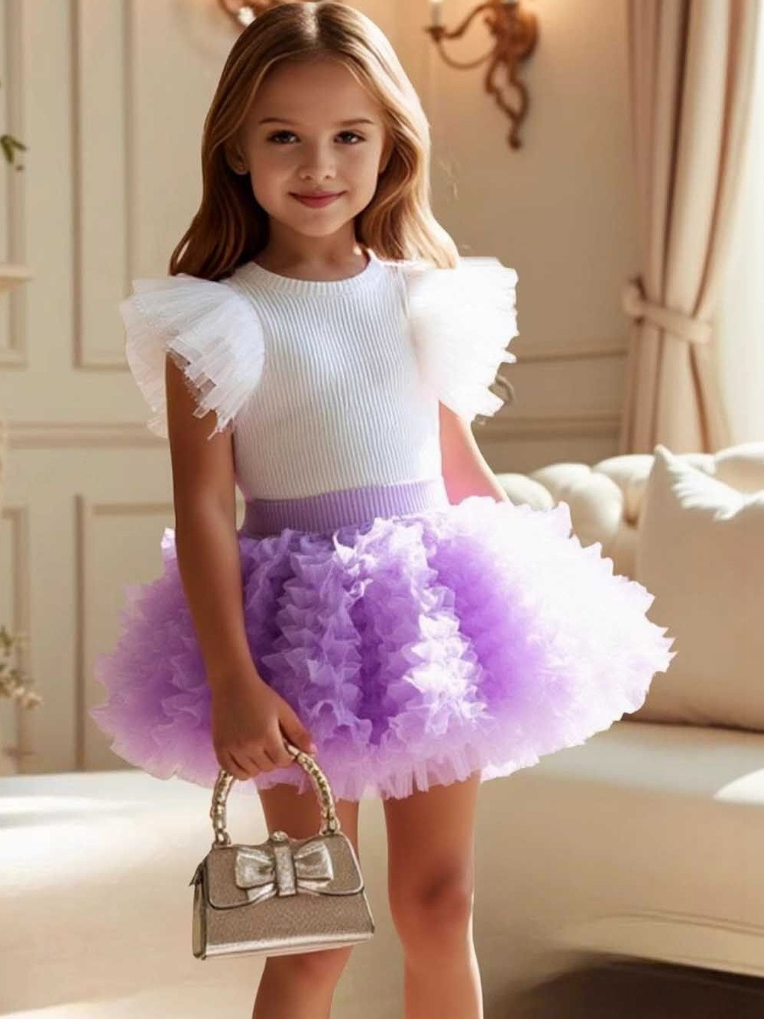 Xsole Girls Top with Skirt