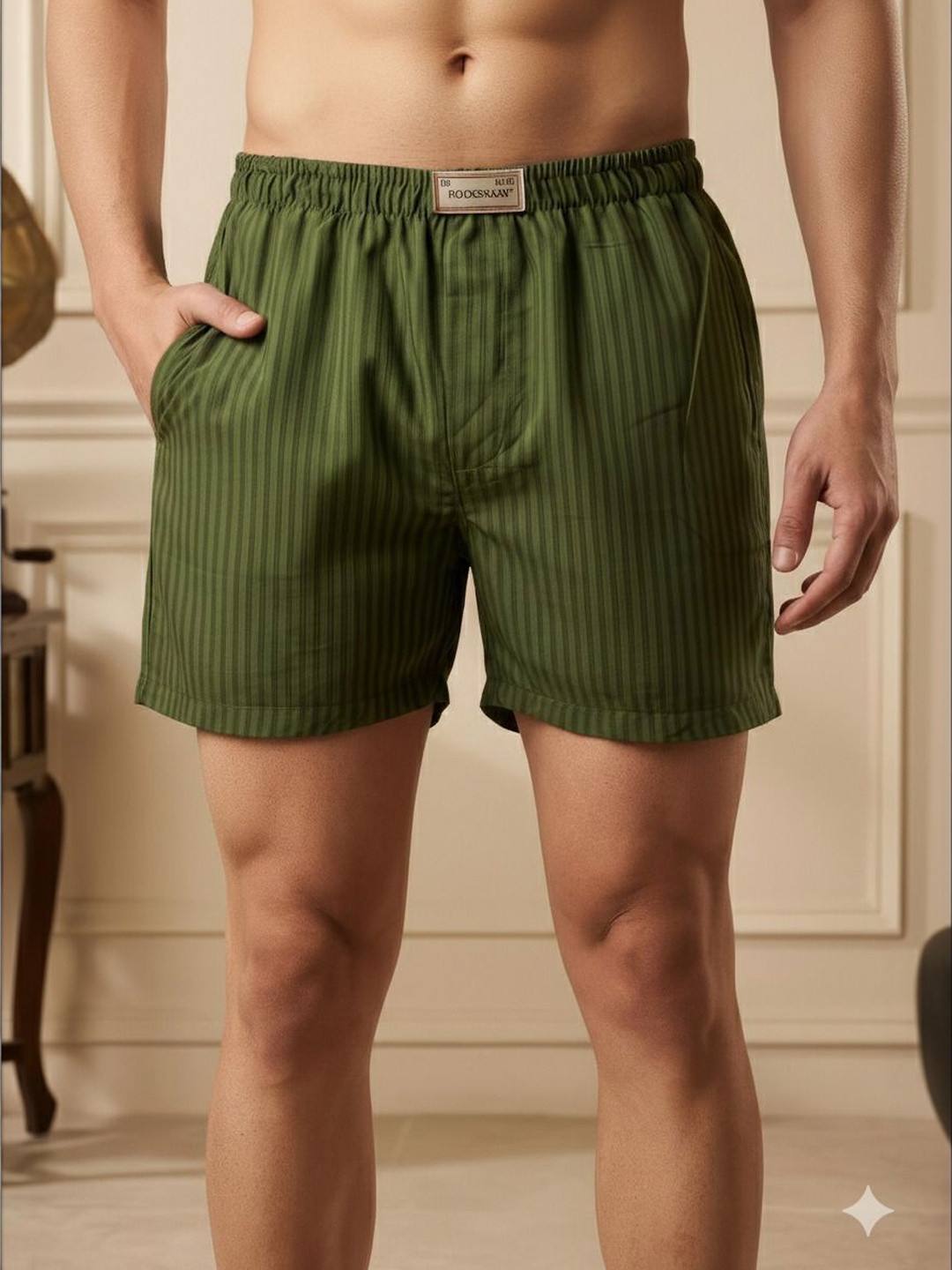 TIGER SNAKE Striped Cotton Boxers