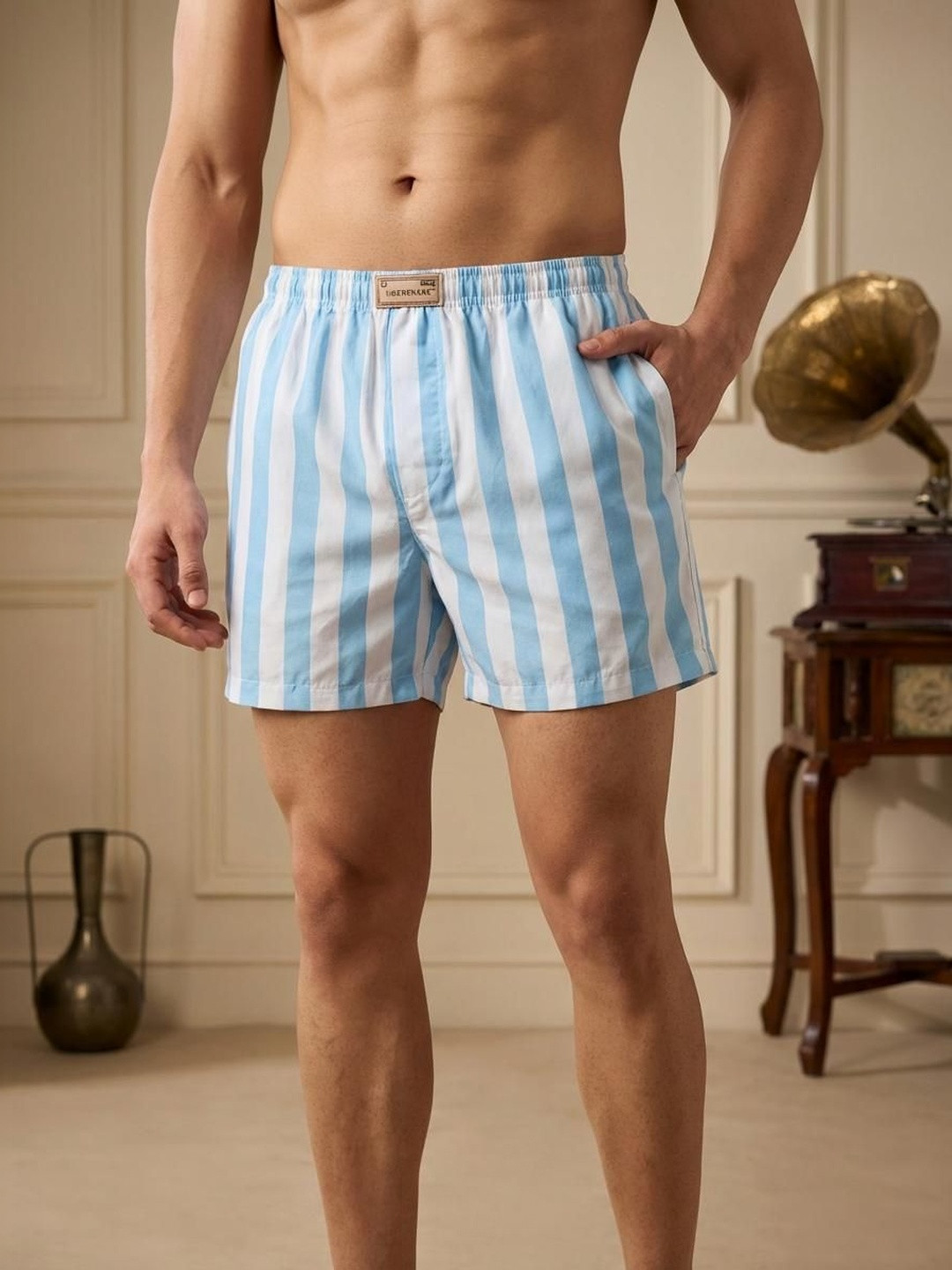 TIGER SNAKE Striped Cotton Boxers