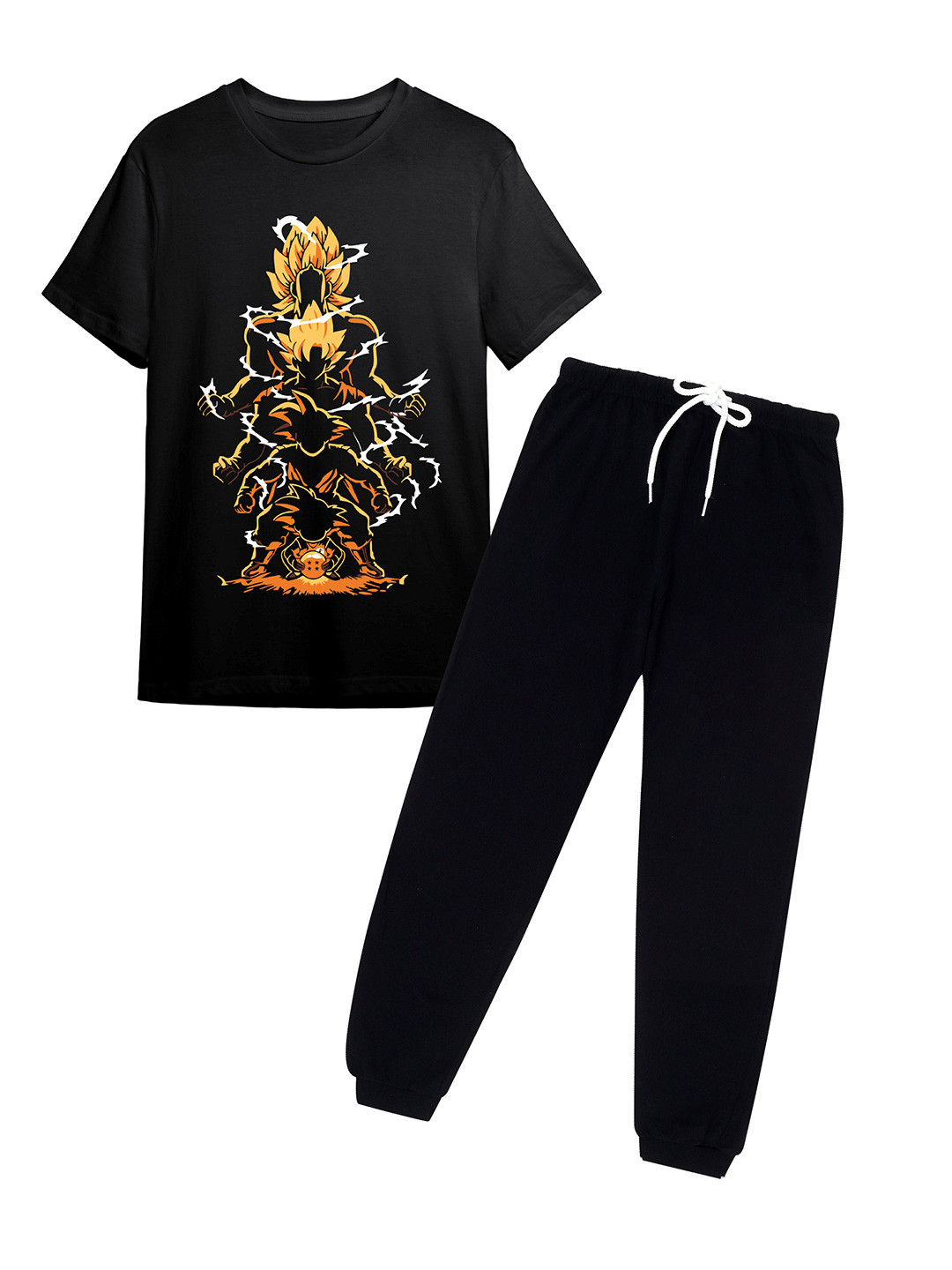 LITWAY Boys Printed Cotton T-shirt with joggers