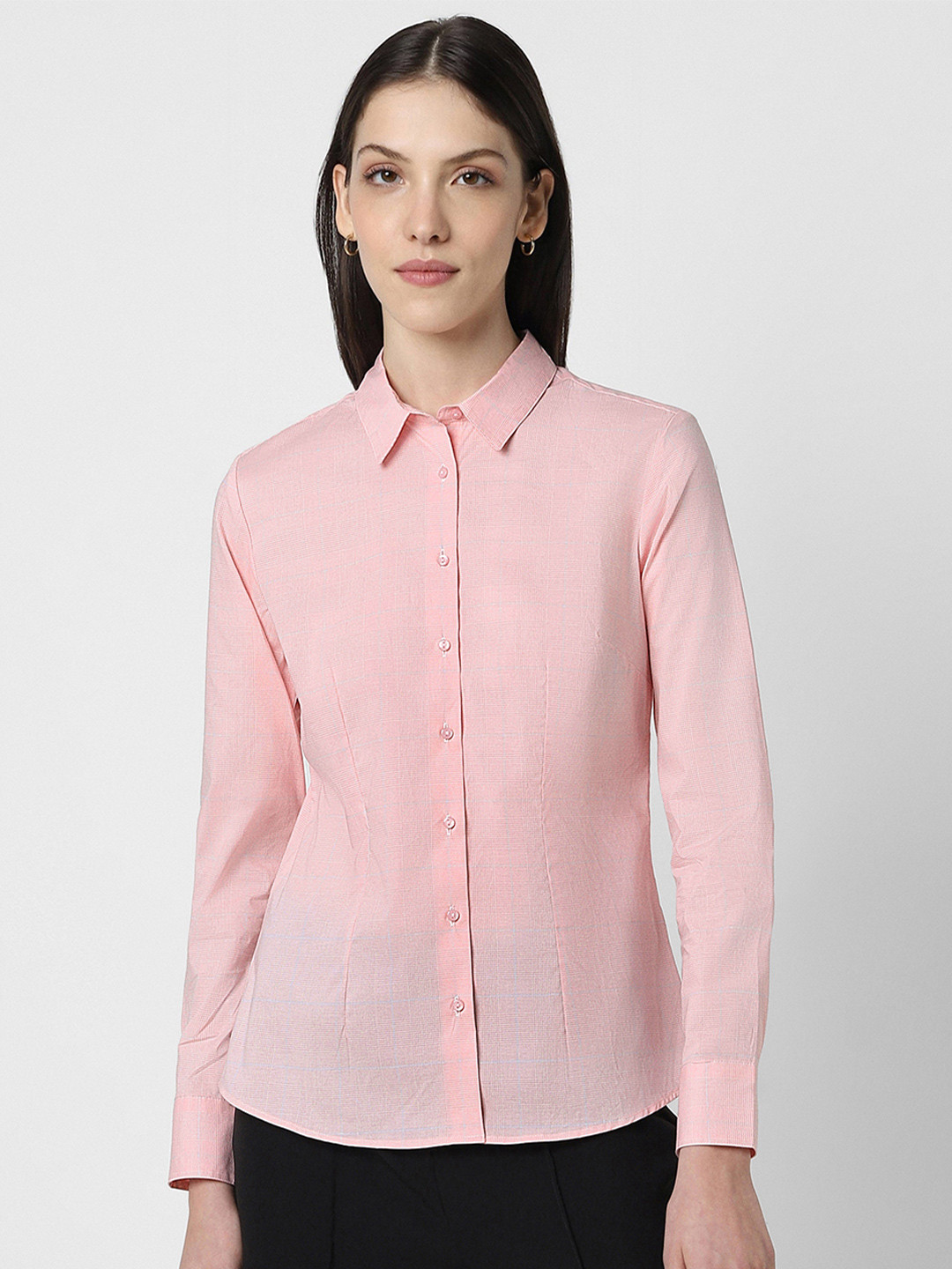 Van Heusen Woman Spread Collar Cotton Cotton Formal Shirt