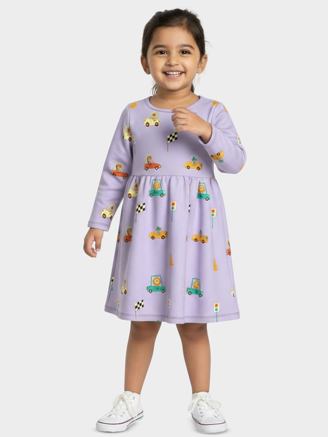 Orange Sugar Girls Printed Fit & Flare Dress