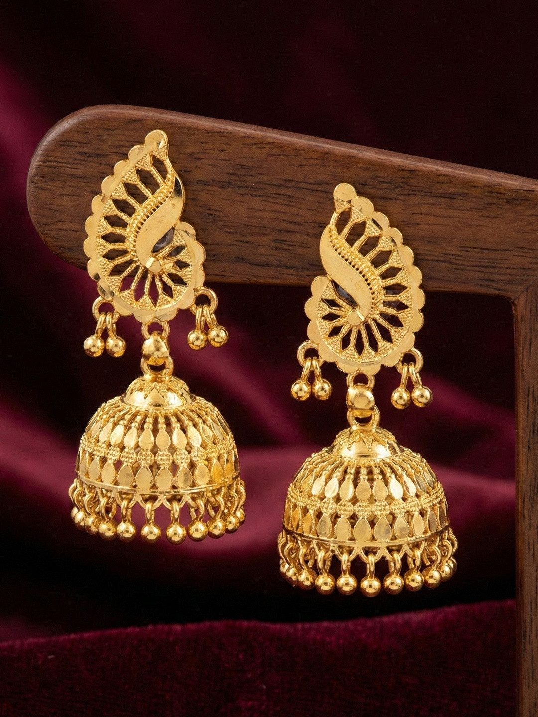 Mekkna Peacock Shaped Jhumkas Earrings