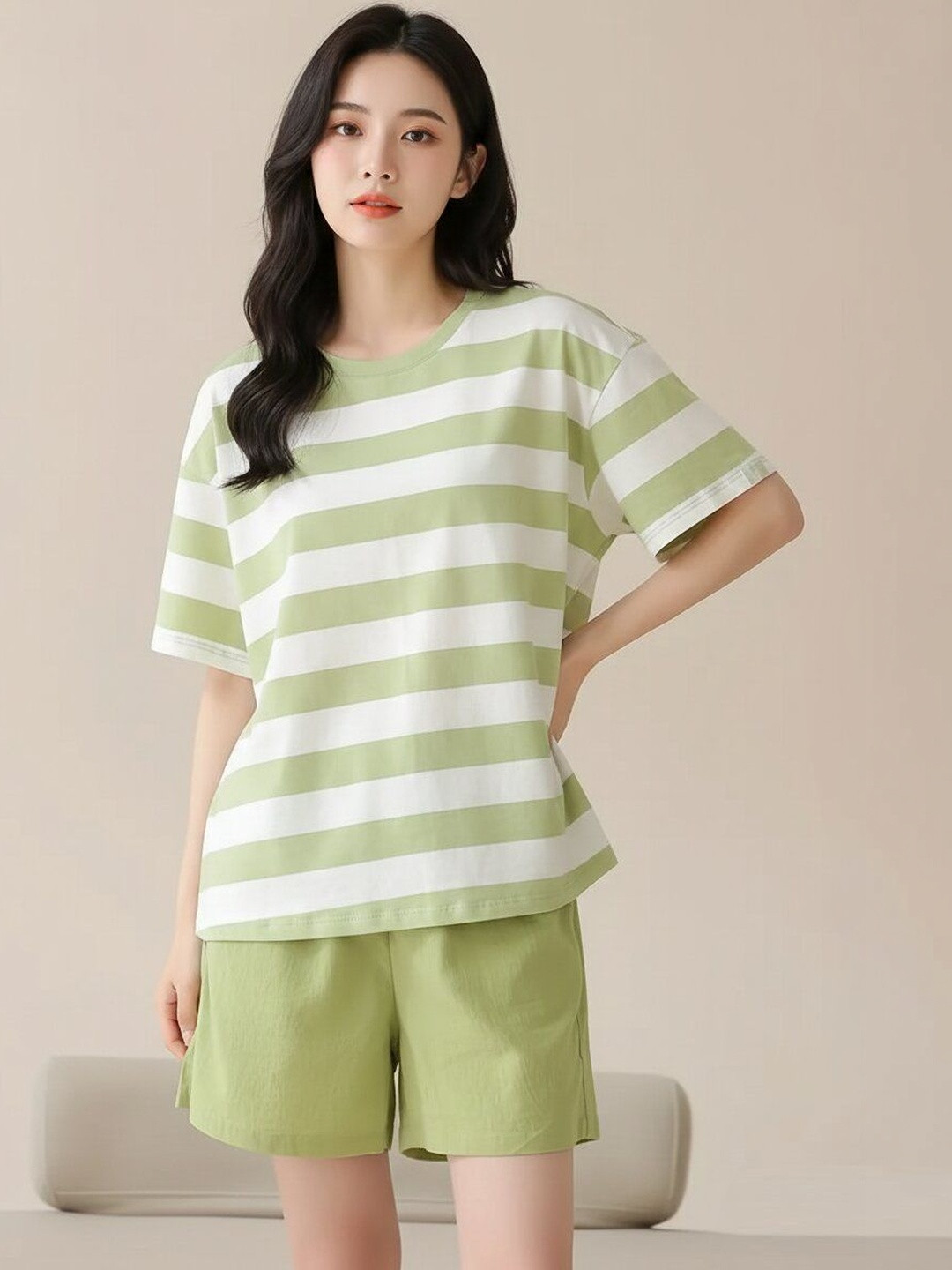 GEBET Women Striped Night suit