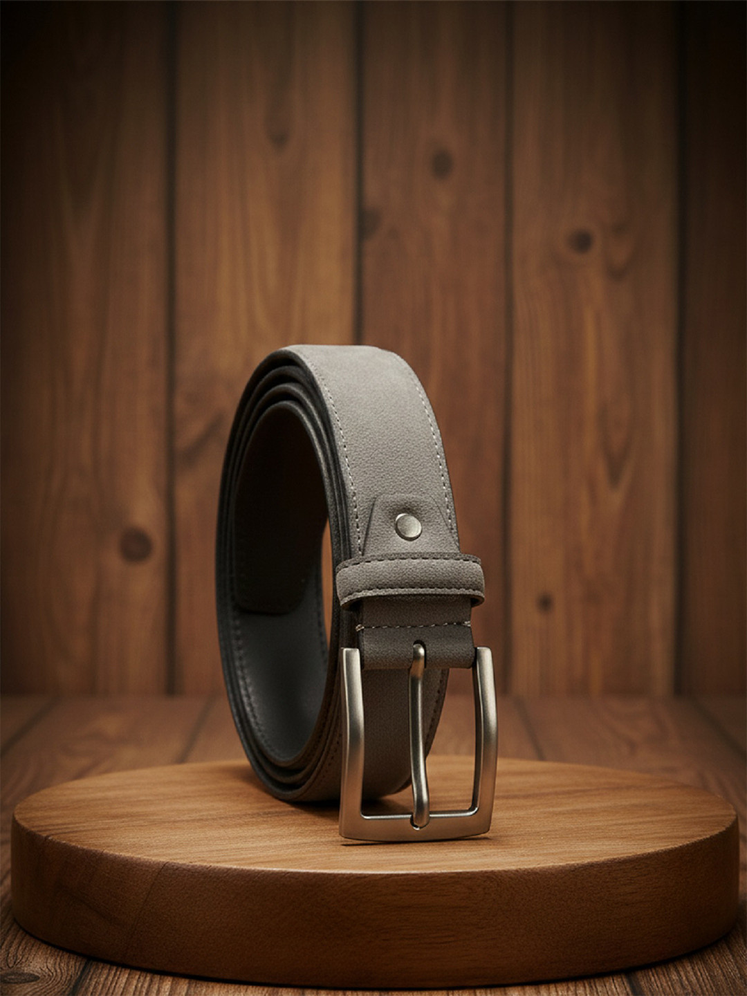 Police Men Textured Leather Formal Belt