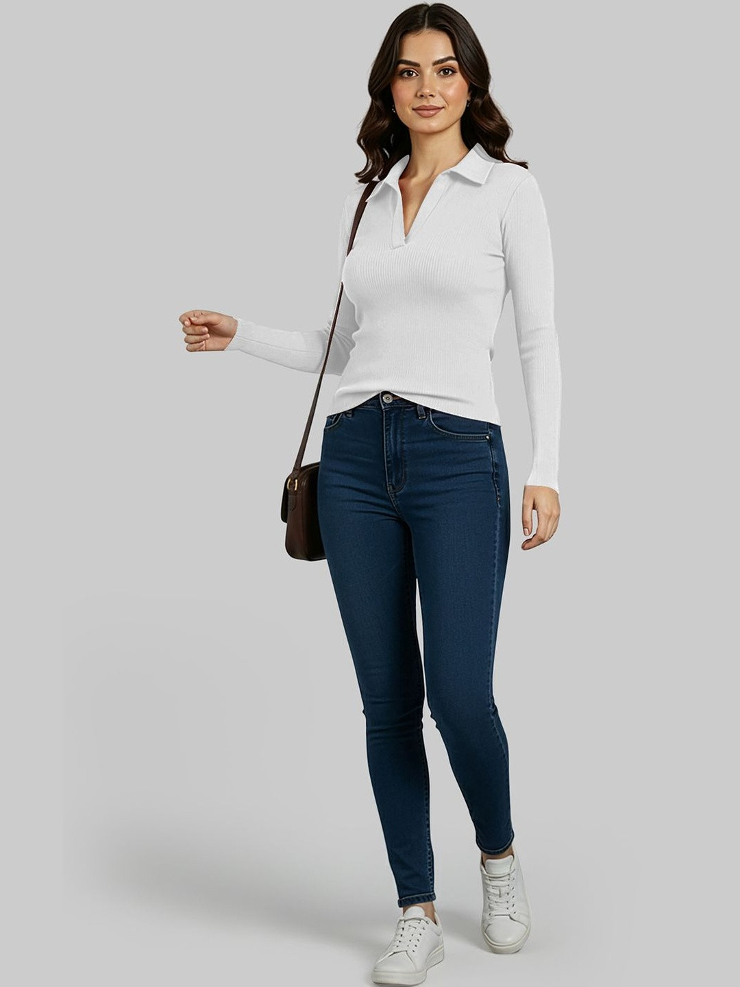 Maheshvi Shirt Collar Long Sleeves Top
