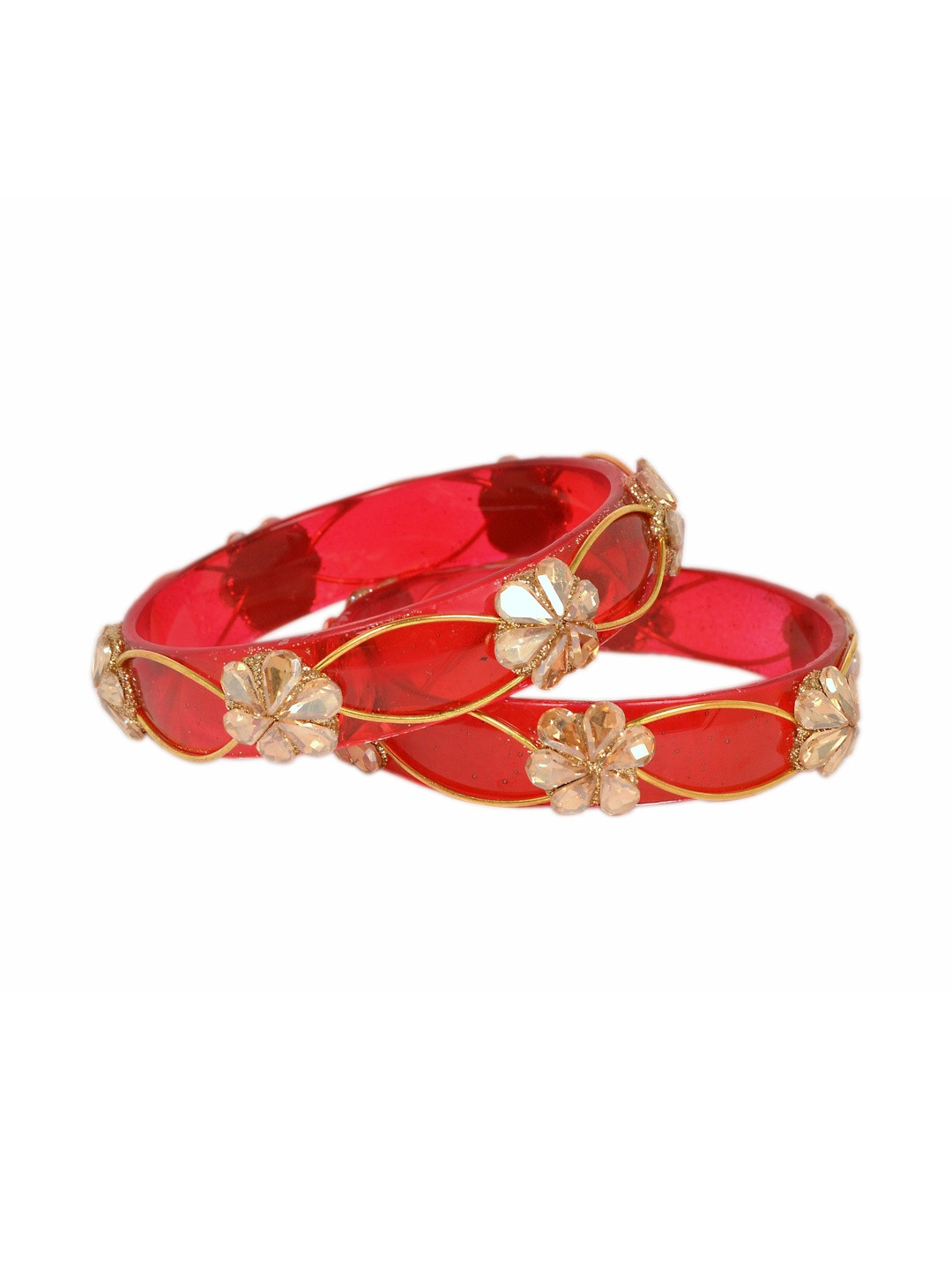 Swara Creations Set Of 2 Stone-Studded Bangles