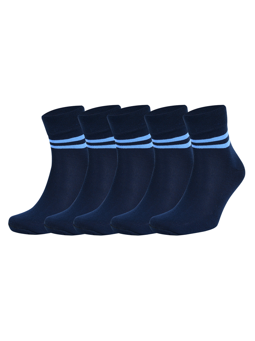 bizala Unisex Kids Pack of 5 Cotton Blend Striped Above Ankle Socks