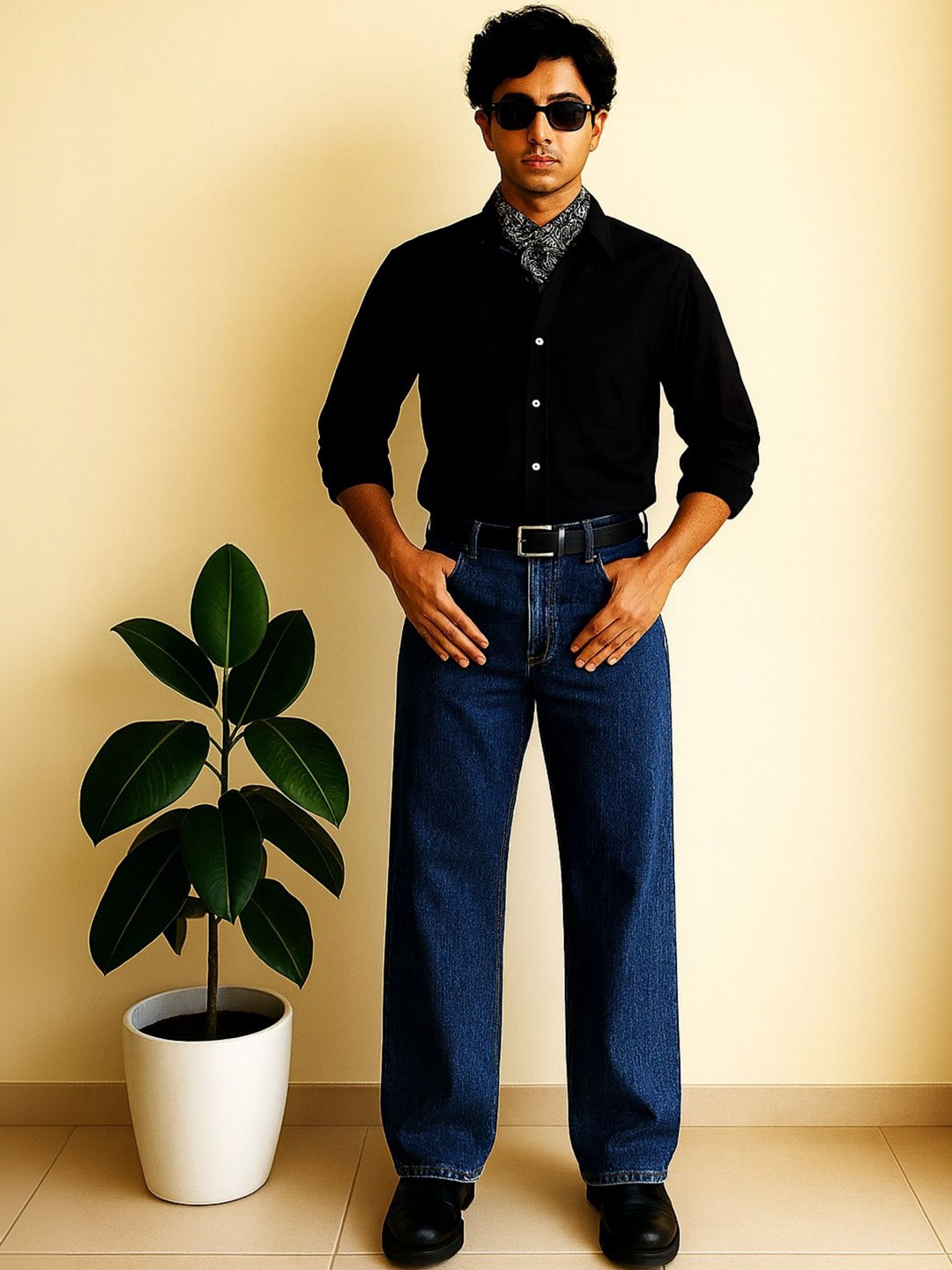 Rend Men Relaxed Fit Mid-Rise Stretchable Jeans