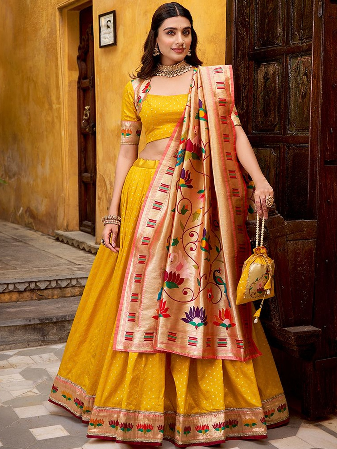 LOOKNBOOK ART Ready to Wear Lehenga & Unstitched Blouse With Dupatta