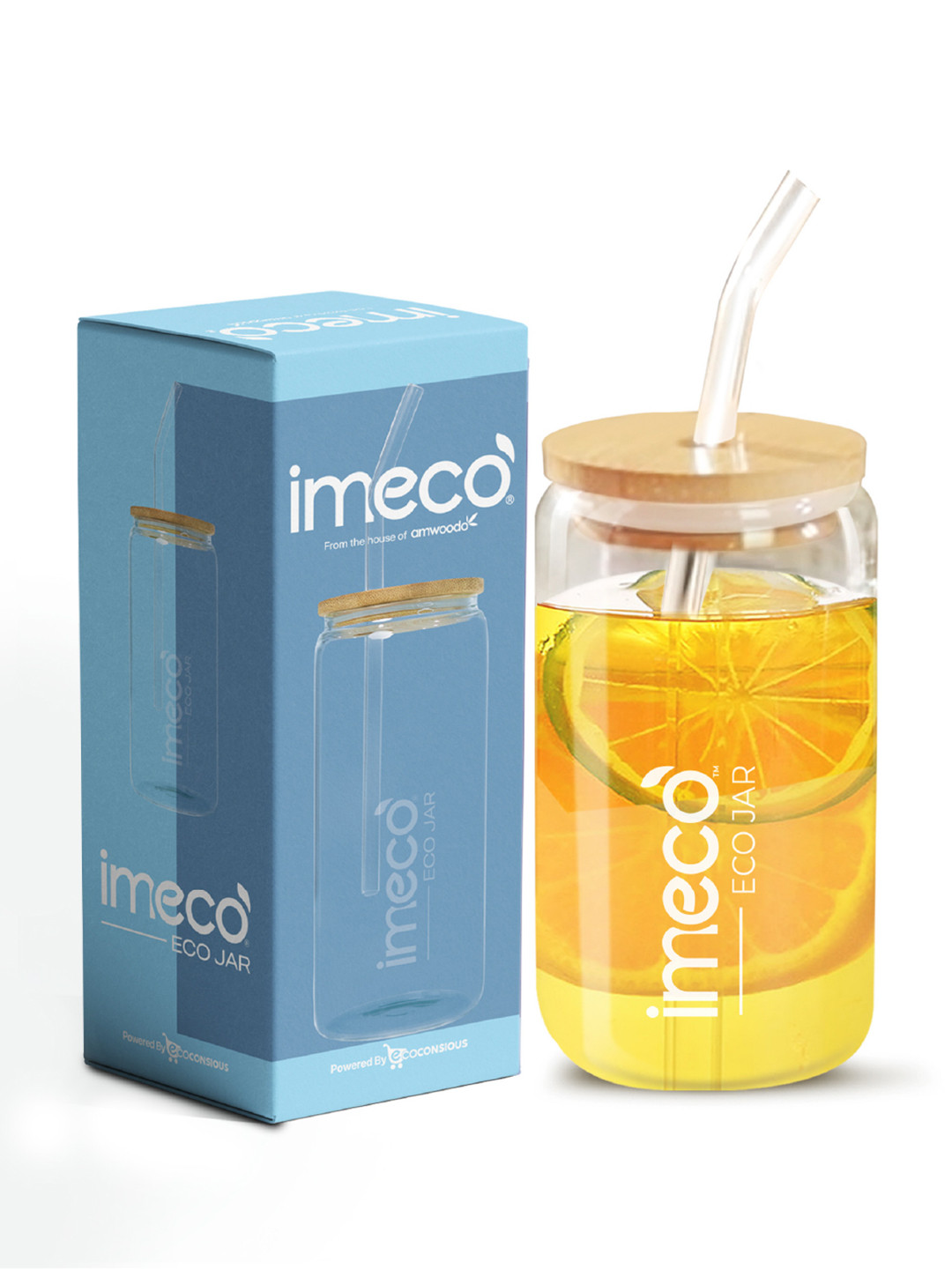 IMECO Transparent & Brown Typography Printed Dishwasher Safe Sipper Water Bottle 600ml