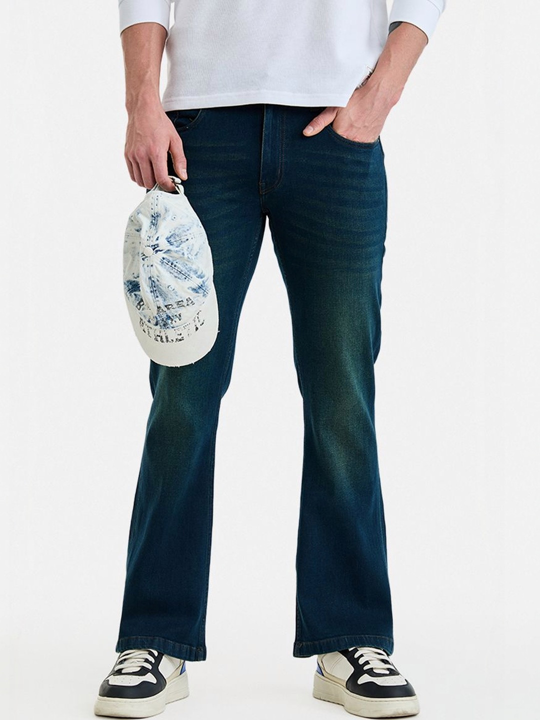 Snitch Dark Blue Mid-Rise Bootcut Jeans