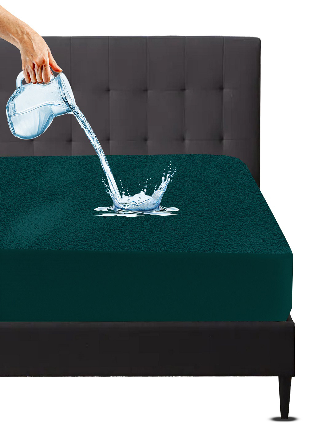 Mattress Protector Teal Cotton Waterproof King Size Mattress Cover 72 x 72 Inch