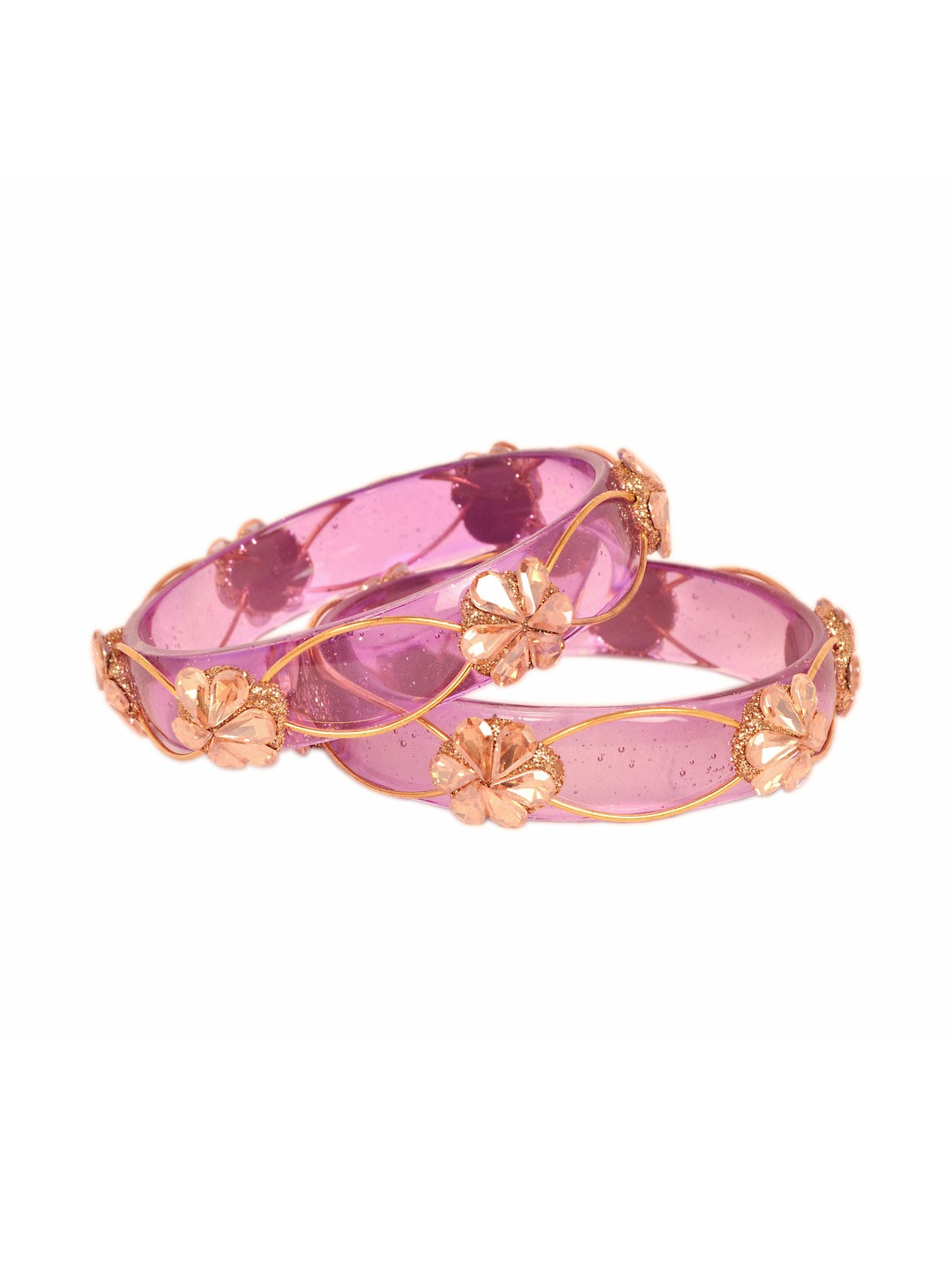 Swara Creations Set Of 2 Stone-Studded Bangles