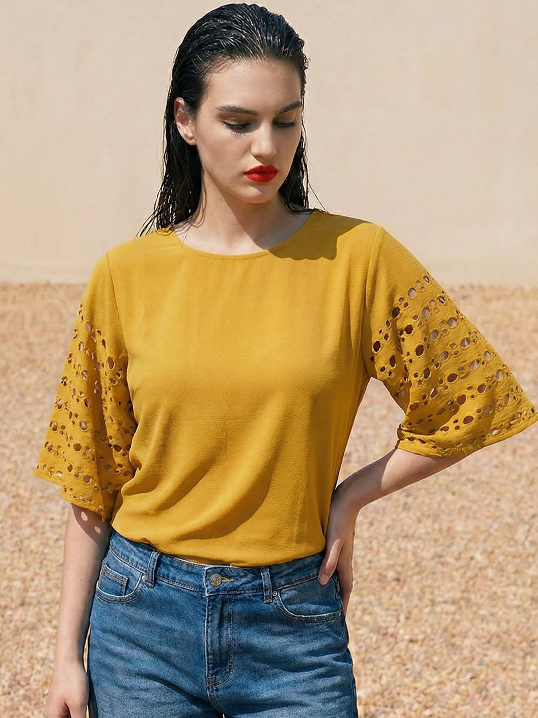 ZYNG Flared Sleeve Top
